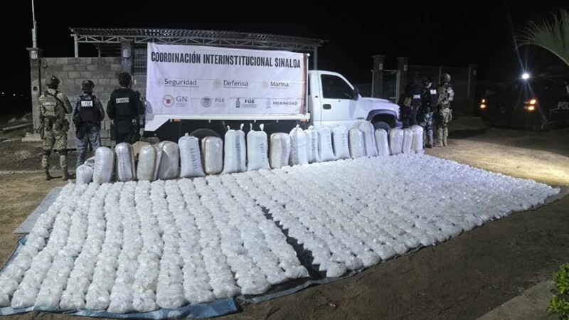 Aseguran más de 1.3 toneladas de metanfetamina durante operativo en Sinaloa