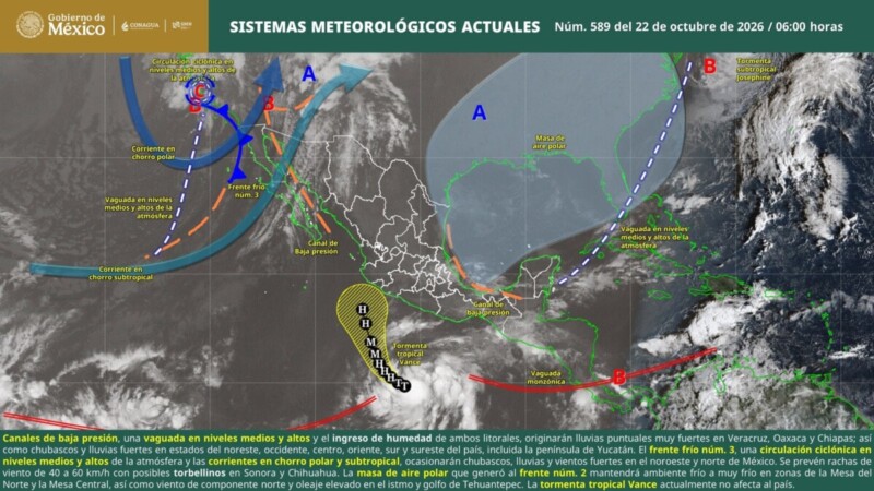 Pronóstico del clima en Quintana Roo para hoy jueves 22 de octubre 2026