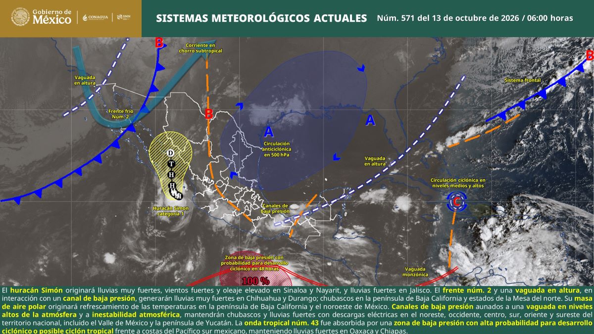 Pronóstico del clima en Quintana Roo para hoy martes 13 de octubre 2026