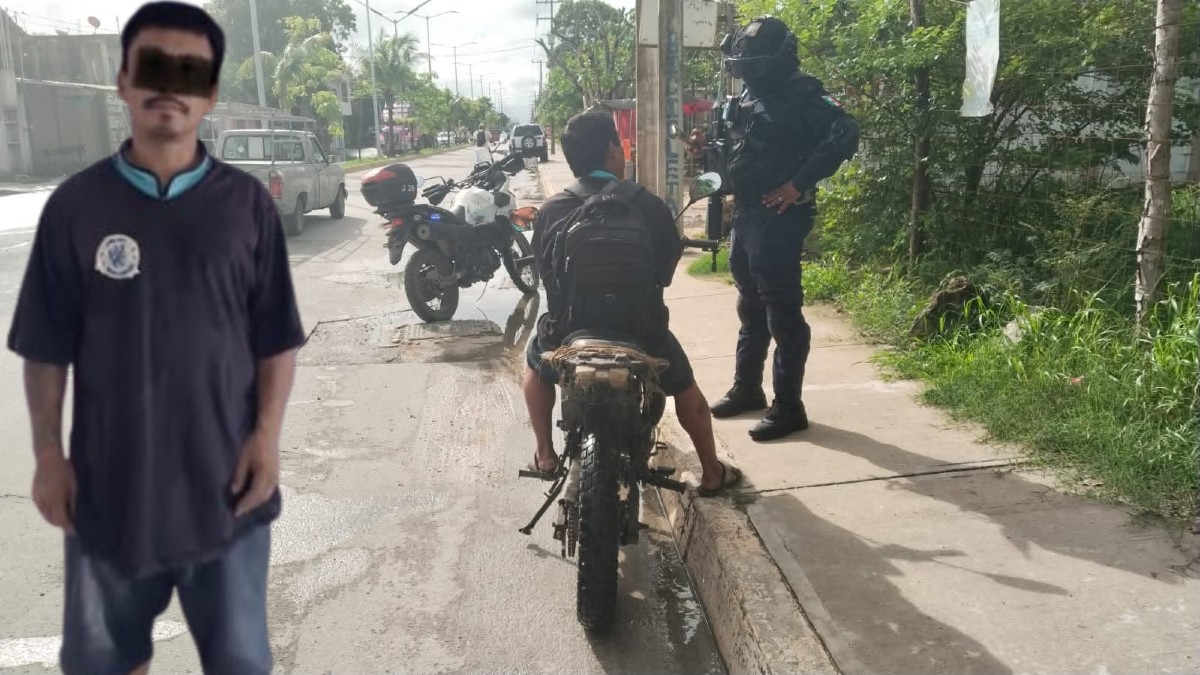 Detienen a un hombre y recuperan motocicleta con reporte de robo en Isla Mujeres