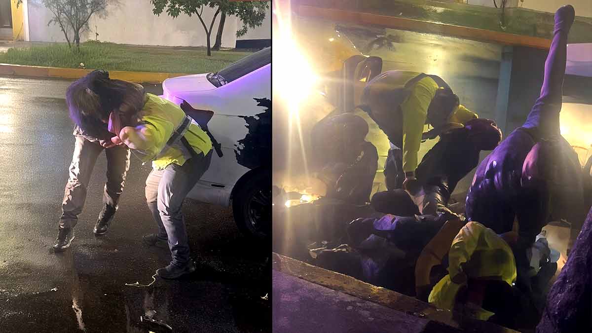 Sujetos alcoholizados propinan brutal golpiza a agentes de tránsito