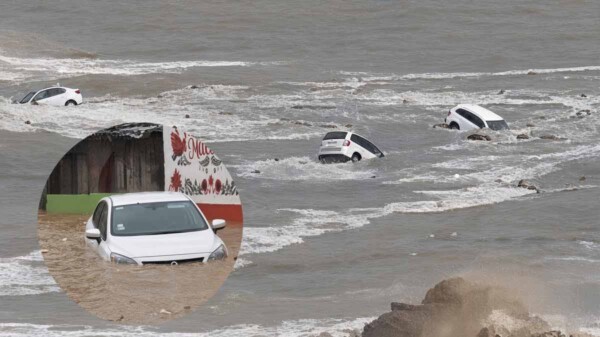 Lluvias torrenciales en Baja California inundan los Cabos y arrastran autos al mar