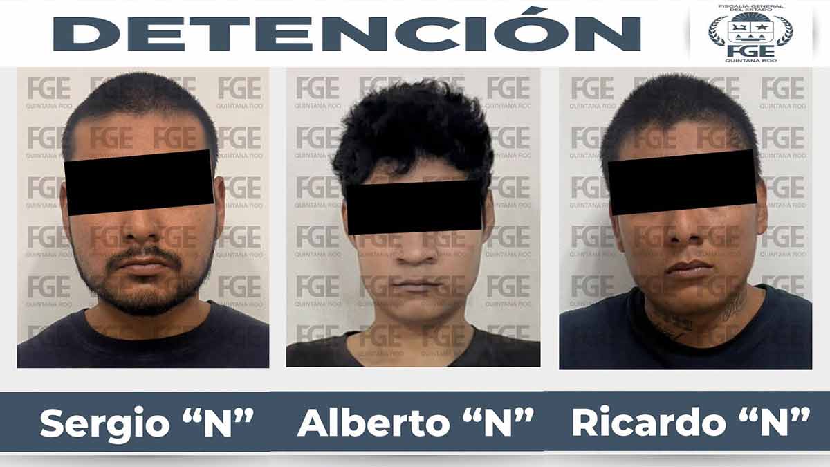 Detienen en Cancún a tres presuntos secuestradores en Bonfil
